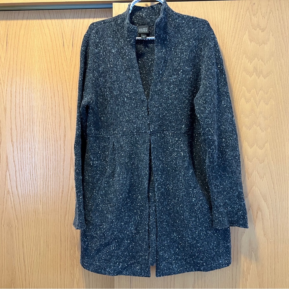 Eileen Fisher long black sweater/jacket